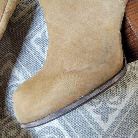 Jeffrey Campbell Rumble suede booties tan heel back zipper Size 8 - Picture 8 of 16